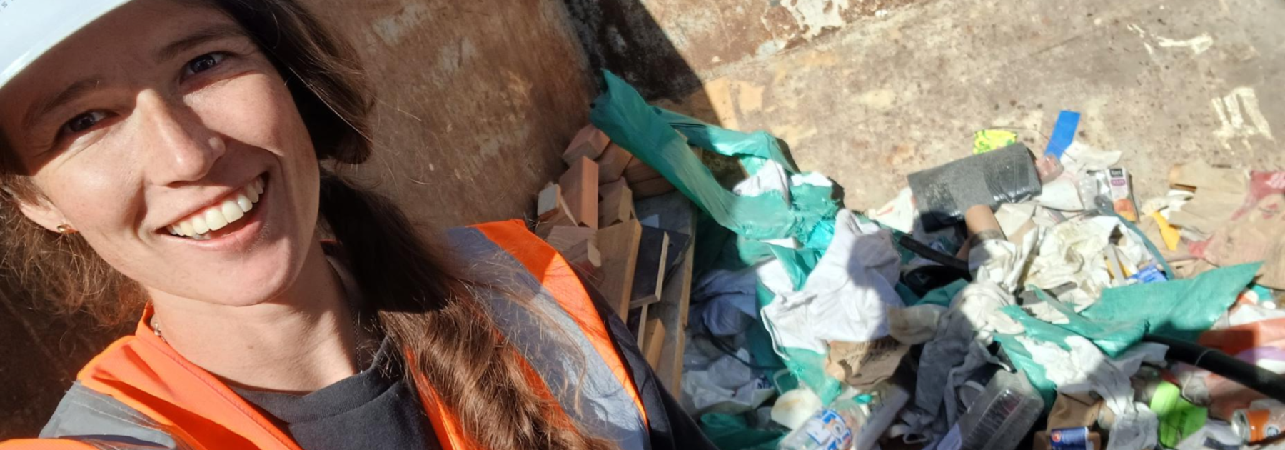 Cook Brothers Construction - Waste Case Study - Kristy Sorting A Skip Bin - 01