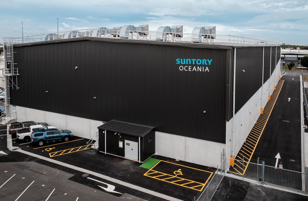 2026 Suntory Oceania Wiri InboundWarehouse Drone Hero