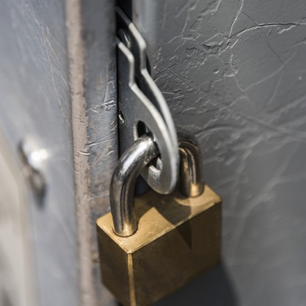 closeup locked padlock